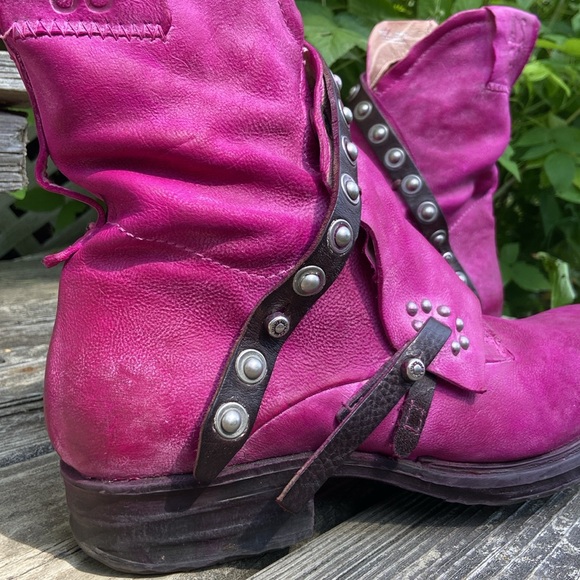 A.S.98 Sheffield Ankle Boot Fuchsia Pink Leather Women's Size 41 US 9.5 - 10 - Picture 6 of 14